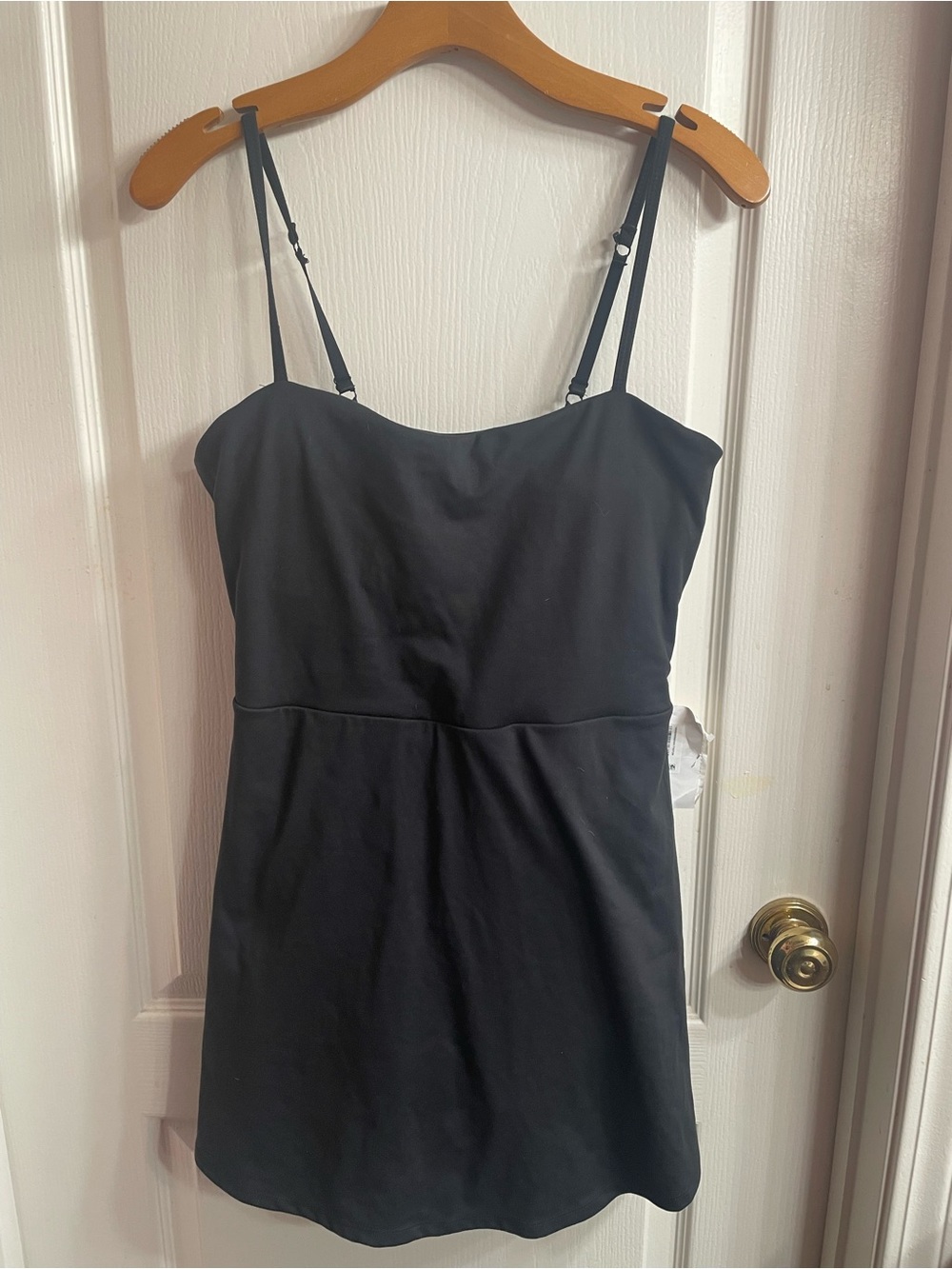 Women’s Black Athletic Mini Dress Athleisure Sporty Stretchy Active Workout